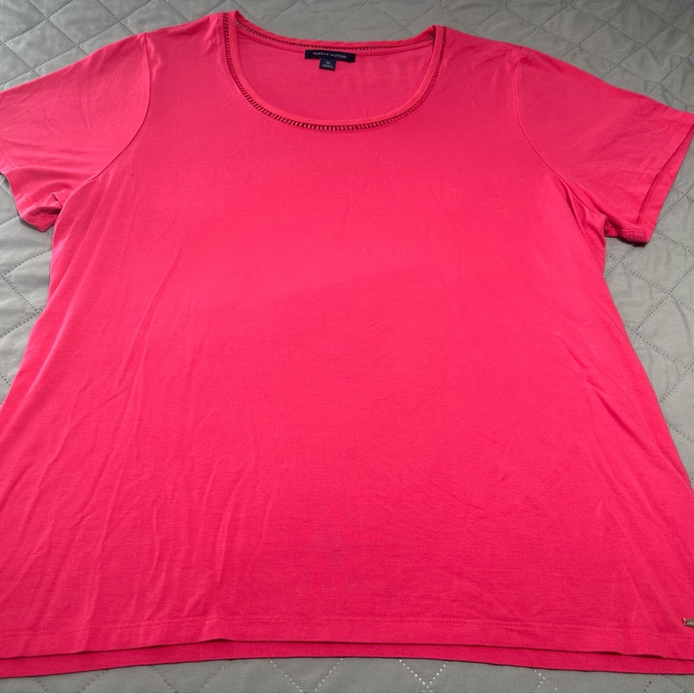 Tommy Hilfiger Pink Short-Sleeve Scoop Neck Top